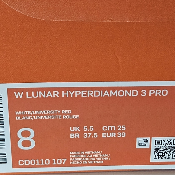 Nike Women's Lunar Hyperdiamond 3 Pro Metal Fastpitch Softball Cleats 8 - Picture 11 of 15